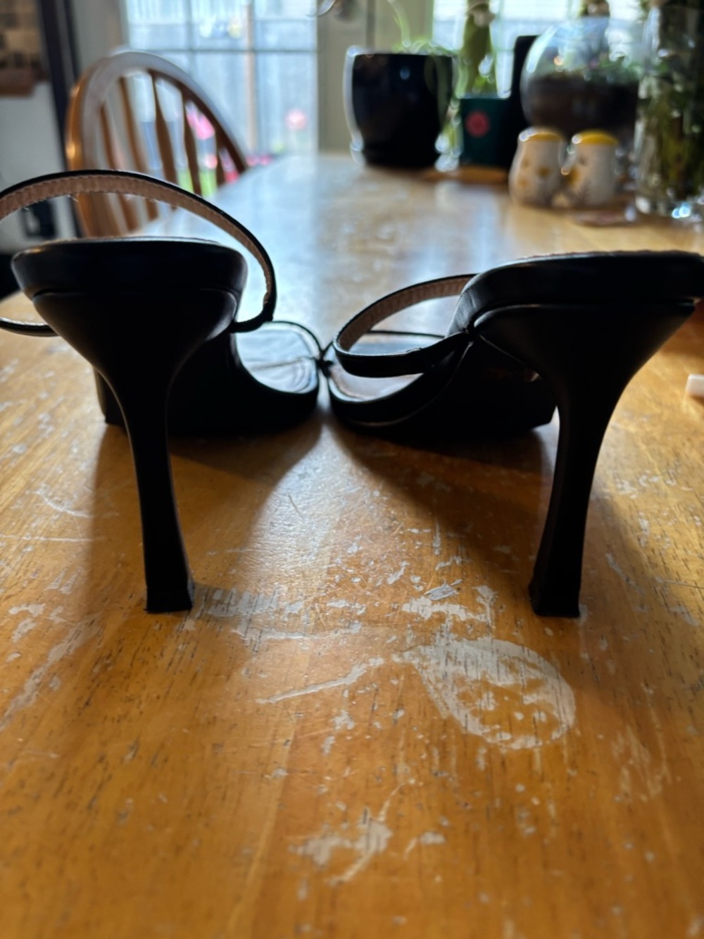 Black Strappy High-Heel Sandals